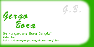 gergo bora business card